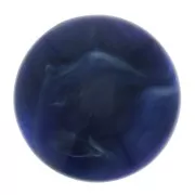 Cabochon rond en résine opaque 14 mm - Bleu marine marbré x1