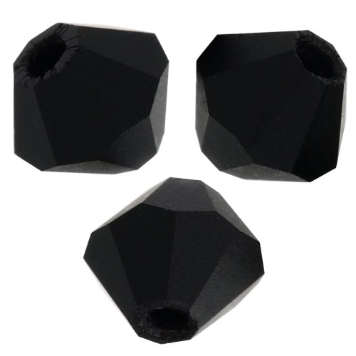 Perles toupies Preciosa - Rondelle Bead 4 mm - Jet Matt x30