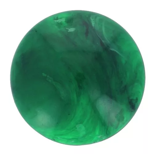 Cabochon rond 14 mm en résine opaque - Vert foncé marbré x1