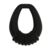 Pendentif goutte évidée et travaillée en résine opaque 30x24 mm - Noir x1|raw }}