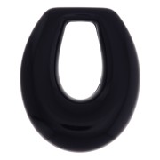 Pendentif goutte évidée en résine opaque 33x27 mm - Noir x1