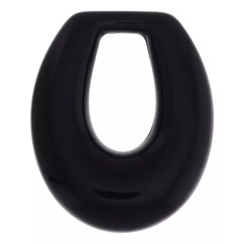 Pendentif goutte évidée en résine opaque 33x27 mm - Noir x1