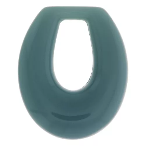 Pendentif goutte évidée en résine opaque 33x27 mm - Celadon x1