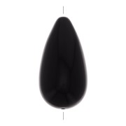 Perle poire en résine opaque 26x14 mm - Noir x1|raw }}