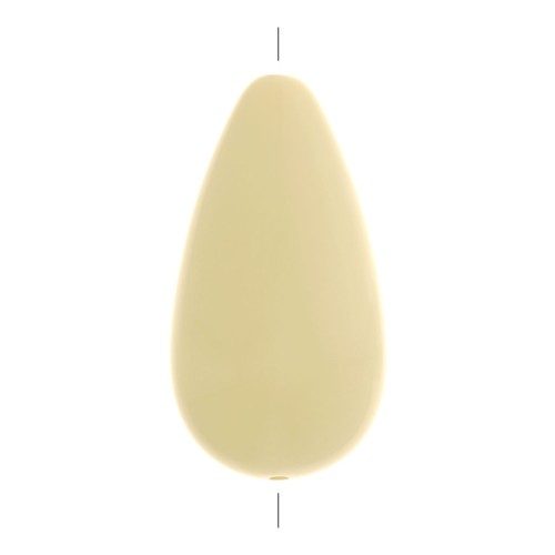 Perle poire en résine opaque 26x14 mm - Ecru x1