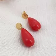 Perle poire en résine opaque 26x14 mm - Ecru x1