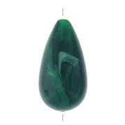 Perle poire en résine opaque 26x14 mm - Vert foncé marbré x1|raw }}