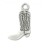 Breloque santiag 19 mm argenté vieilli x1