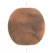 Perle plate - carré arrondi - en résine opaque 25 mm - Saumon marbré x1