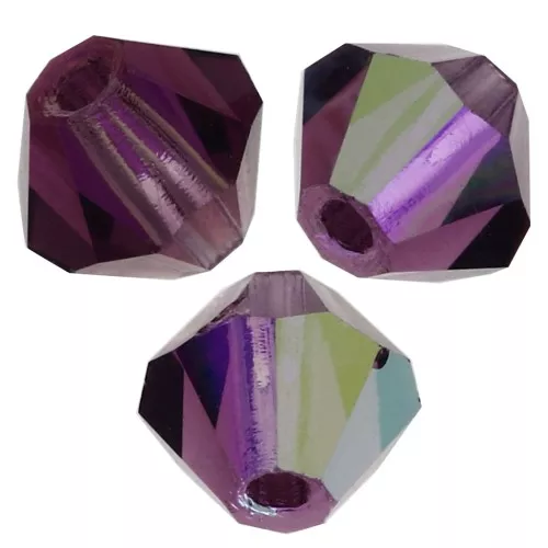 Perles toupies Preciosa - Rondelle Bead 4 mm - Amethyst AB x30