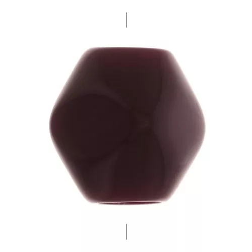 Perle forme losange effet facetté en résine opaque 10x9 mm - Grenat x1