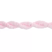 Rose clair - Perles Heishi rondelles en pâte polymère 5x1 mm - Rose clair x39cm Perles Heishi rondelles en pâte polymère 5x1 mm - Rose clair x39cm