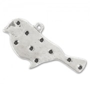 Breloque oiseau 15 mm argenté vieilli x1|raw }}