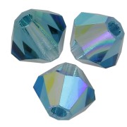 Perles toupies Preciosa - Rondelle Bead 4 mm - Capri Blue AB 2X x30
