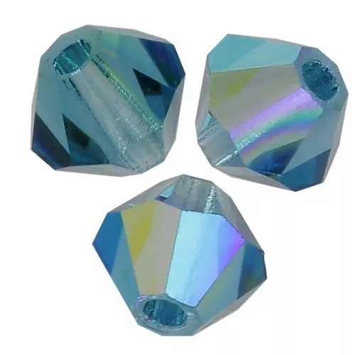 Perles toupies Preciosa - Rondelle Bead 4 mm - Capri Blue AB 2X x30