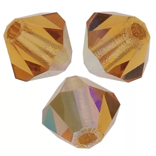 Perles toupies Preciosa - Rondelle Bead 4 mm - Topaz AB x30
