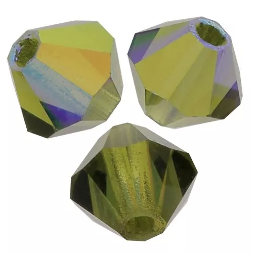 Perles toupies Preciosa - Rondelle Bead 4 mm - Olivine AB x30