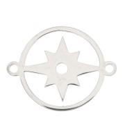 Intercalaire rond avec étoile du nord 15 mm - Acier inoxydable x1|raw }}
