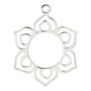 Pendentif mandala évidé 24x19 mm - Acier inoxydable x1|raw }}
