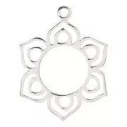 Pendentif mandala évidé 24x19 mm - Acier inoxydable x1