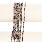 Perles rondes facettées 3 mm pierre gemme Agate teintée - Marron x37 cm