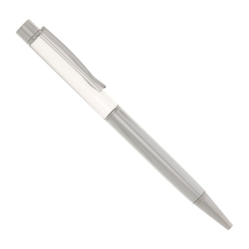 Stylo à bille à décorer avec des perles - résine - polymère - Argenté x1
