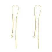 Chaines d'oreilles maille Vénitienne traversantes 4cm & 5cm - Ag 925 plaqué or x2