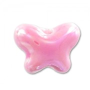 Papillon en céramique 12x15 mm Rose irisé x1