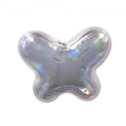 Papillon en céramique 12x15 mm Gris irisé x1