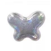 Papillon en céramique 12x15 mm Gris irisé x1