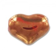 Coeur en céramique 21 mm Gold Red irisé x1