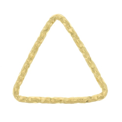 Anneau fermé triangle diamanté 11x12.5 mm - Argent 925 Doré à l'or fin x1