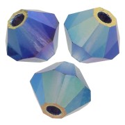 Perles toupies Preciosa - Rondelle Bead 4 mm - Deep Tanzanite AB 2X x30
