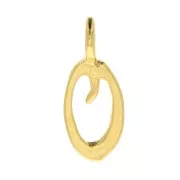 Breloque lettre alphabet 10 mm - police italique - O - Plaqué Or 3 microns x1