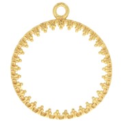 Pendentif rond travaillé pour cabochon plat 20 mm - Plaqué Or 3 microns x1|raw }}