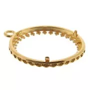 Pendentif rond travaillé pour cabochon plat 20 mm - Plaqué Or 3 microns x1