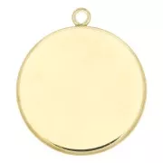Pendentif rond pour cabochon fond plat 20 mm - Gold filled (or laminé)  x1