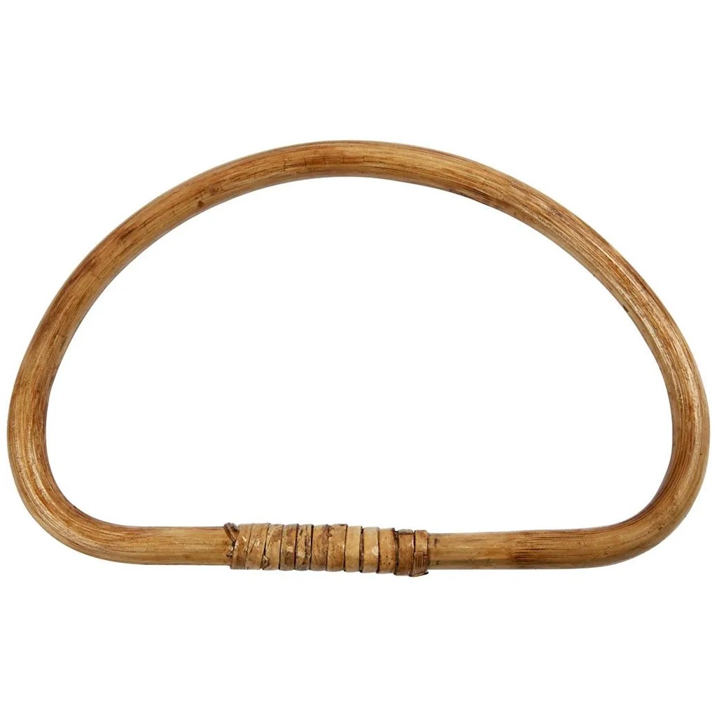 4 Poignées De Sac En Bambou Naturel - Anses En U Avec 8 Boucles Dorées - Pour Création Sac à Main DIY, Projets Couture