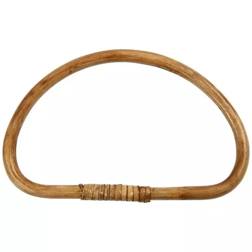 Anse demi-ronde 20x13 cm en bambou pour sac - Naturel x1