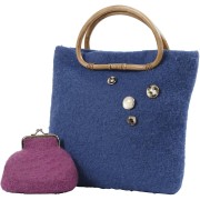 Anse demi-ronde 20x13 cm en bambou pour sac - Naturel x1