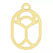 Breloque Scarabée évidé 11x7 mm - exclu Perles & Co - Doré à l'or fin x1