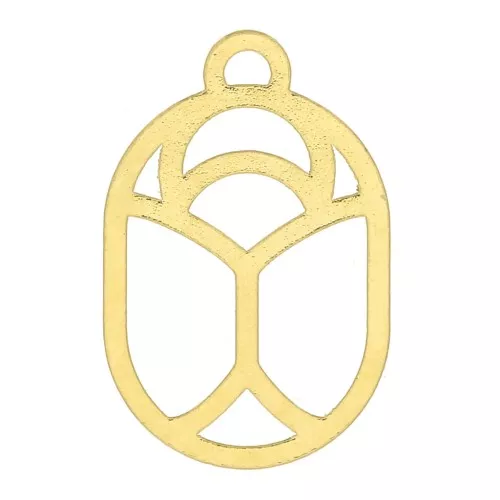 Breloque Scarabée évidé 11x7 mm - exclu Perles & Co - Doré à l'or fin x1