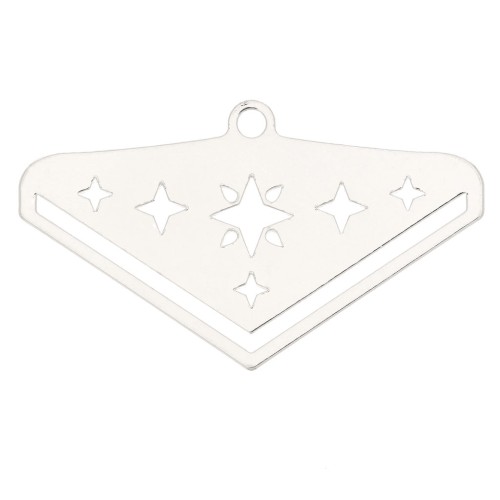 Embout tissage perles Miyuki 11/0 exclu Perles & Co Etoile 28 mm - Argenté