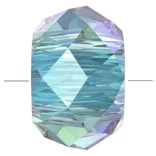 Briolette XL PureCrystal 5042 perle rondelle 6 mm - Aquamarine Shimmer 2X x1
