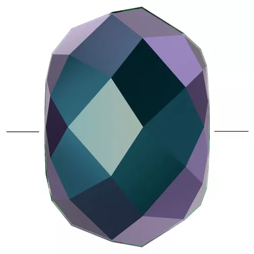 Briolette XL PureCrystal 5042 perle rondelle 8 mm - Jet Shimmer 2X x1