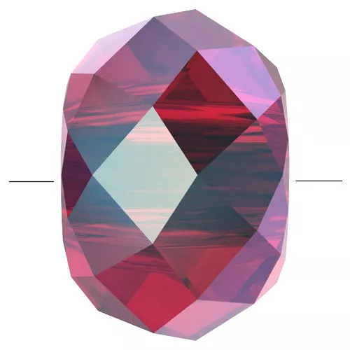 Briolette XL PureCrystal 5042 perle rondelle 8 mm - Scarlet Shimmer 2X x1