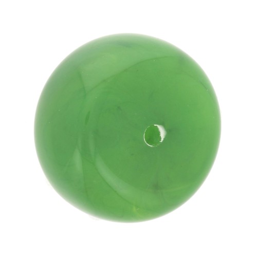 Perle rondelle en résine opaque 18x11 mm - Vert marbré x1