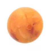 Perle rondelle en résine translucide 14x8 mm - Abricot marbré x1