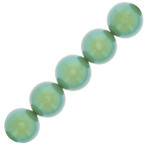 Perles rondes nacrées Preciosa - Round Pearl Maxima 6 mm - Pearlescent Green x20