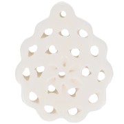 Sequin Pendentif Fleur en os 27x22 mm Naturel x1